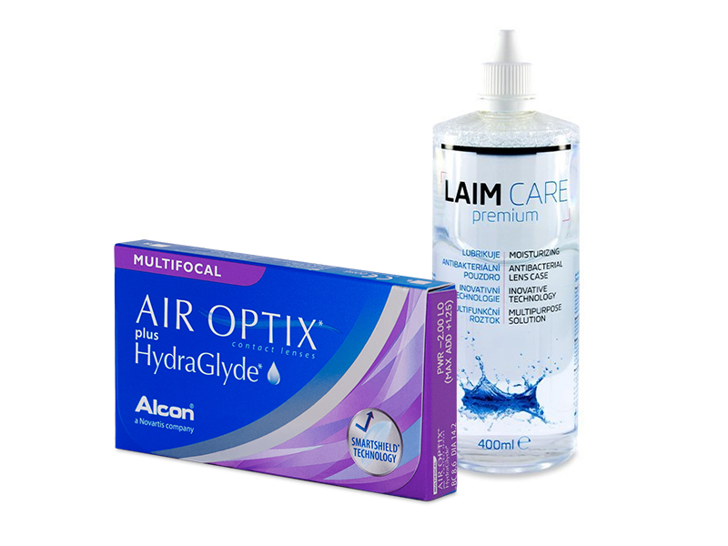 Air Optix plus HydraGlyde Multifocal (6 lentillas) + Líquido Laim-Care